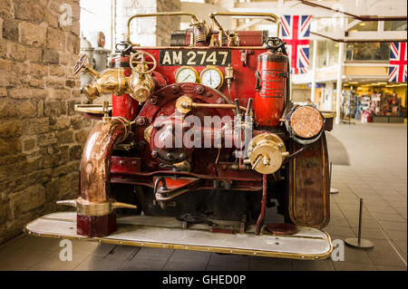 An old Merryweather fire engine in STEAM museum in Swindon Wiltshire UK Stock Photo