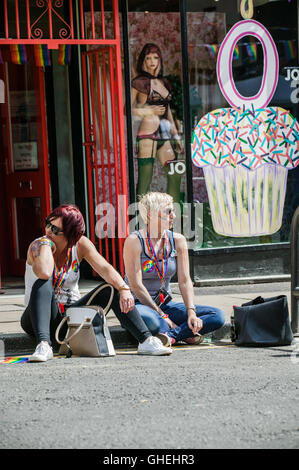 Leeds Gay Pride 2016, LGBT 10th anniversary a celebration of life,love,colour,tolerance,freedom and understanding. Stock Photo