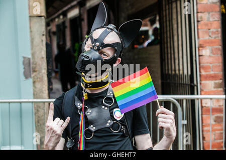 Leeds Gay Pride 2016, LGBT 10th anniversary a celebration of life,love,colour,tolerance,freedom and understanding. Stock Photo
