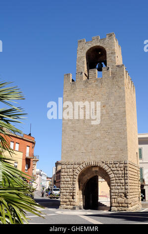Torre di Mariano II, Piazza Roma, Oristano, Sardinia, Italy Stock Photo
