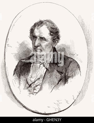 James Fenimore Cooper, 1789 - 1851, an American writer of romance, author of The Leatherstocking Tales Stock Photo