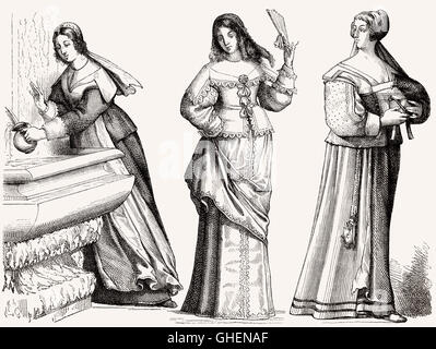 French costumes, 17th century Stock Photo