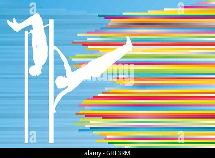 Man pull-ups bar exercising gym vector abstract background Stock Vector