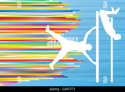 Man pull-ups bar exercising gym vector abstract background Stock Vector