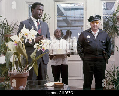 SIDNEY POITIER (born February 20, 1927), is a Bahamian American Academy Award-winning actor (film and stage), film director. Birthday: 20. febr. 2007 - ' 80 '. image: Sidney Poitier and Rod Steiger in ' In the Heat of the Night ' (1967). Stock Photo