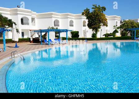 The swimming pool at luxury hotel, Sharm el Sheikh, Egypt Stock Photo