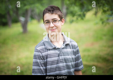 Smiling kid boy Teenage Stock Photo