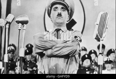 CHARLES CHAPLIN (Adenoid Hynkel, Dictator of Tomamia) Regie: Charles Chaplin Stock Photo