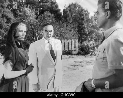 GRACE KELLY (Catherine Knowland), PAUL DOUGLAS (Vic Leonard), STEWART GRANGER (Mitchell) Regie: Andrew Marton Stock Photo