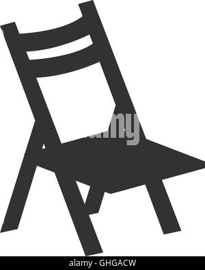 Folding Chair Icon, Leg Folding Furniture Icon Vector Art Illustration ...