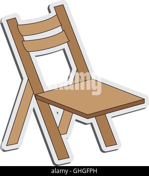 Folding Chair Icon, Leg Folding Furniture Icon Vector Art Illustration ...