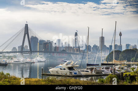 Rozelle Bay in Sydney Harbour in the morning Stock Photo