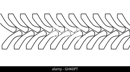 Tractor tyre tread outline isolated over a white background Stock Vector