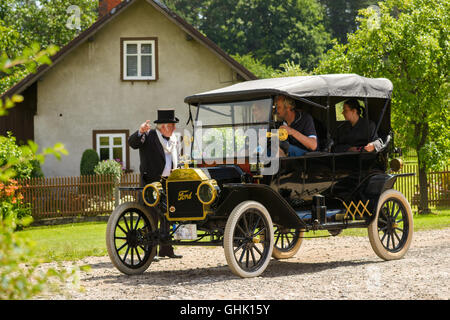 Brada, Czech Republic, 3. July 2016 - Daytime view on historical vehicles with visitors on traditional exhibition of historical Stock Photo