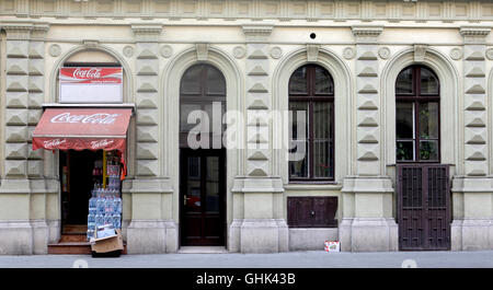 Coca cola shop in the big historic building Stock Photo