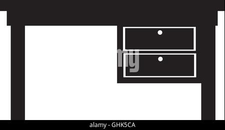 desk furniture office supplies icon vector graphic Stock Vector
