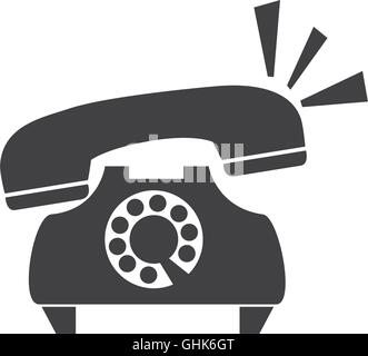 vintage telephone call icon vector graphic Stock Vector