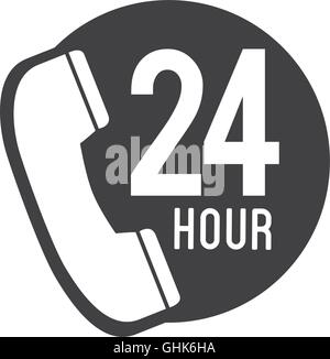 telephone call 24 hour icon vector graphic Stock Vector