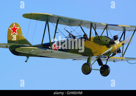 Shuttleworth Collection Polikarpov PO 2 G-BSSY, flying at Old Warden Stock Photo