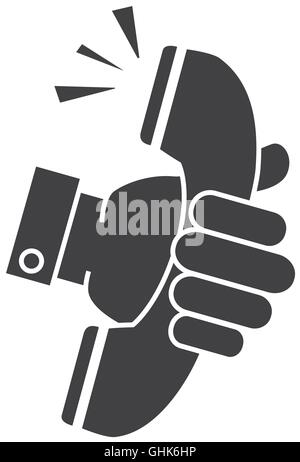 hand telephone handset call icon vector graphic Stock Vector