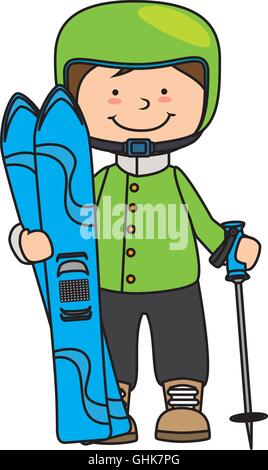 snowboard child kid boy sport winter vector graphic icon Stock Vector ...