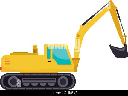 excavator truck machine icon vector graphic Stock Vector