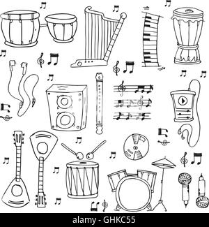 Stock music theme doodles Stock Vector