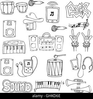 Element music theme doodles Stock Vector