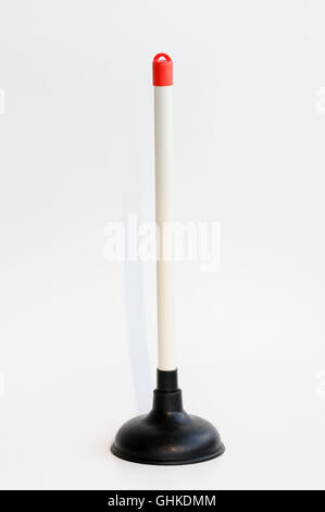Cut of a plunger (plumber's helper or plumber's friend) on white background Stock Photo