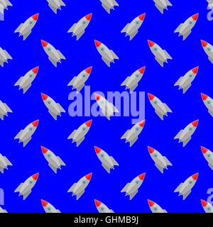 Seamless pattern with space rocket. Vector illustration Stock Vector ...