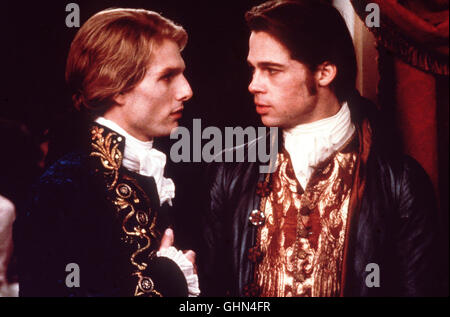 Interview mit einem Vampir Interview with a Vampire USA 1994 - Neil Jordan Lestat (TOM CRUISE) erklärt Louis (BRAD PITT), was es heißt, ein Vampir zu sein. Regie: Neil Jordan aka. Interview With A Vampire Stock Photo