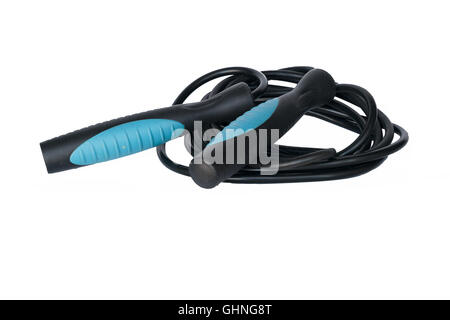 jump rope for exercise on white background Stock Photo