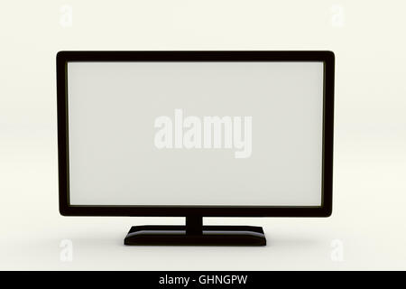 3D rendering of modern lcd  wide screen television on white background Stock Photo