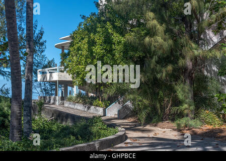 The ruins of Santa Carolina Hotel in the Bazaruto Archipelago Mozambique Stock Photo