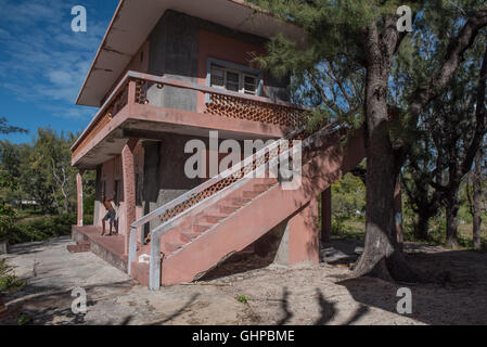 The ruins of Santa Carolina Hotel in the Bazaruto Archipelago Mozambique Stock Photo