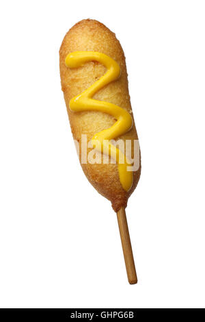 homemade corn dog isolated on white background Stock Photo