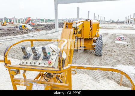 Cherry picker control panel Stock Photo - Alamy