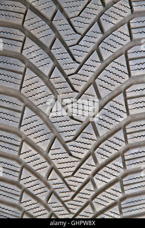 Car tyre profile close up
