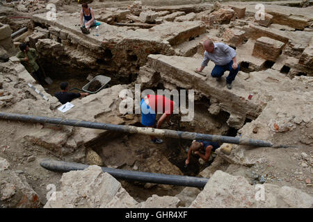 ROMANIA Banat, Timisoara, old town,  archaeological excavation / RUMAENIEN Banat, Temeswar, archaeologische Ausgrabungen in der Altstadt Stock Photo