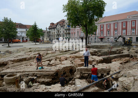 ROMANIA Banat, Timisoara, old town,  archaeological excavation / RUMAENIEN Banat, Temeswar, archaeologische Ausgrabungen in der Altstadt Stock Photo