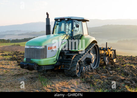 Tractor in the Umbrian countryside. Stock Photo