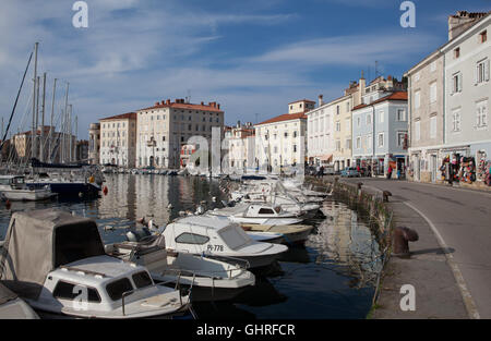 Habour in Piran,Slovenia. Stock Photo