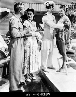 AUF EINER INSEL MIT DIR- Regisseur George Blaine dreht auf Hawaii einen Film mit Rosalind Reynolds (ESTHER WILLIAMS), Ricardo Montez und Yvonne Torro. Der geplagte Regieassistent Buckley hat als technischen Berater Lieutenant Kingslee von den amerikanischen Marinefliegern engagiert, ohne zu ahnen, daß Rosalind Reynolds für Kingslee die Traumfrau ist, seit er sie vor drei Jahren bei einer Tournee im Rahmen der US-Truppenbetreuung zum erstenmal sah. Um zu demonstrieren, wozu ein verliebter Lieutenant fähig ist, entführt er Miss Reynolds mitten aus den Aufnahmen mit Flugzeug kurzerhand auf eine Stock Photo