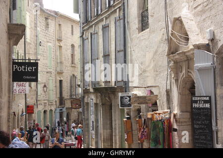 Street scene in Pezenas, Languedoc, France Stock Photo