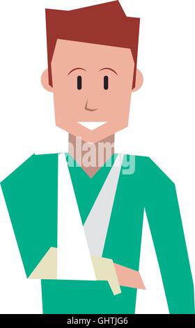 Simple outline of man with broken arm vector icon Stock Vector Image ...