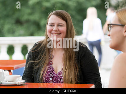 Vienna, Austria. 3rd Aug, 2016. Natascha Kampusch, who was held captive and abused for years, pictured during a dpa interview in the Burggarten park in Vienna, Austria, 3 August 2016. The 28-year-old is set to publish her new book Natascha Kampusch: 10 Jahre Freiheit' (lit. Natascha Kampusch: 10 years of freedom). PHOTO: PETER TRYKAR/DPA/Alamy Live News Stock Photo