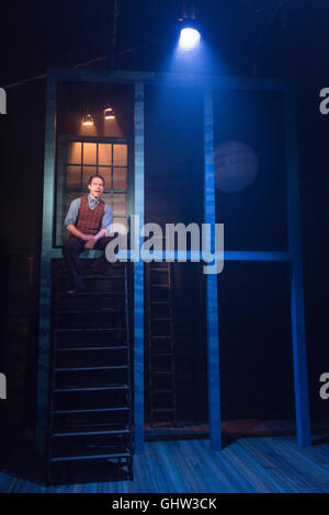 London, UK. 11 August 2016. Pictured: Gary Tushaw as Joseph Taylor Jr. Southwark Playhouse presents Rogers & Hammerstein's musical Allegro with Gary Tushaw as Joseph Taylor Jr. Directed by Thom Southerland, the show runs from 5 August to 10 September 2016. Credit:  Bettina Strenske/Alamy Live News Stock Photo