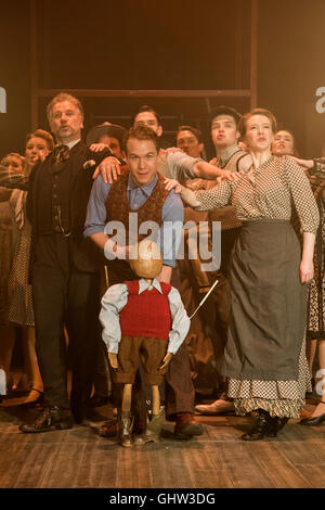 London, UK. 11 August 2016. Gary Tushaw as Joseph Taylor Jr (centre). Southwark Playhouse presents Rogers & Hammerstein's musical Allegro with Gary Tushaw as Joseph Taylor Jr. Directed by Thom Southerland, the show runs from 5 August to 10 September 2016. Credit:  Bettina Strenske/Alamy Live News Stock Photo