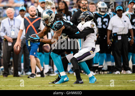 Baltimore, USA. 11th Aug, 2016. KELVIN BENJAMIN (13) is tackled by SHAREECE WRIGHT during the first 2016 pre-season football game at M & T Bank Stadium, Baltimore, Maryland. Credit:  Amy Sanderson/ZUMA Wire/Alamy Live News Stock Photo