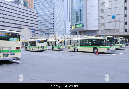 JR Osaka Station Bus terminal in Osaka Japan. Stock Photo